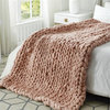 Posh Living Beliz 50"x70" Chunky Knitted Fabric Super Soft Throw in Blush Pink