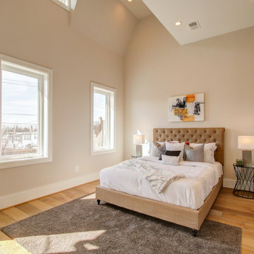 Basement remodeled with bedroom space and extra closet space in Maryland