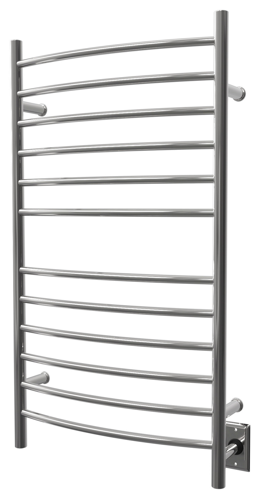 Radiant Large 12 Bar Hardwired/plug in combo Towel Warmer, Polished, Curved Bars