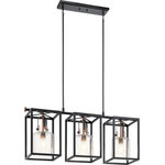 Kichler Lighting - Kichler Lighting 52033BK Kitner - Three Light Linear Chandelier - Generously sized choices make Kitner a standout coKitner Three Light L Black Clear Seeded G *UL Approved: YES Energy Star Qualified: YES ADA Certified: n/a  *Number of Lights: Lamp: 3-*Wattage:75w A19 bulb(s) *Bulb Included:No *Bulb Type:A19 *Finish Type:Black