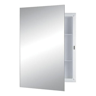 Jensen 781037 Frameless Medicine Cabinet With Mirror Door and Two ...