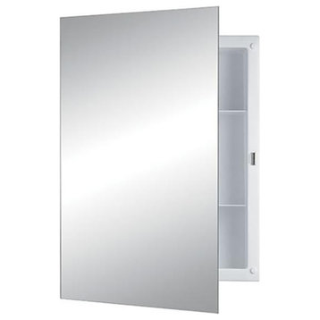 Jensen 781037 Frameless Medicine Cabinet With Mirror Door and Two Shelves