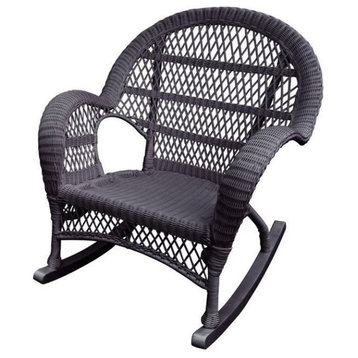 Jeco Rocker Wicker Chair in Espresso