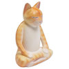 Peaceful Kitty, Orange Wood Statuette