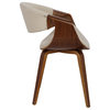 Lumisource Curvo Dining Chair, Walnut and Cream