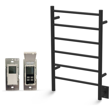 Hardwired Towel Warmer With Programmable Timer, Amba Jeeves J Straight, Black