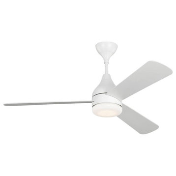 Visual Comfort Fan 3 Blade Smart LED Outdoor Ceiling Fan, Matte White