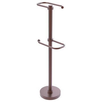 Free Standing Two Roll Toilet Tissue Stand, Antique Copper
