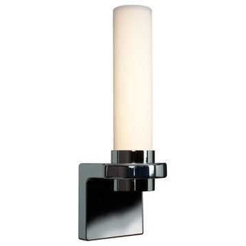 Chic, Wall Sconce, LED, Chrome Finish With Opal Glass Shade