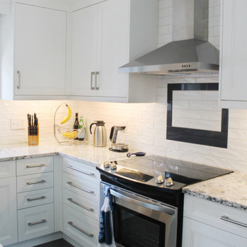 Transitional Blue and White Kitchen