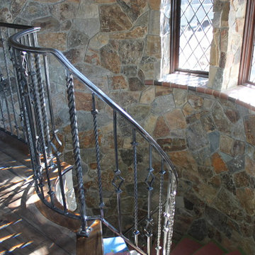 Circular stair castle railing