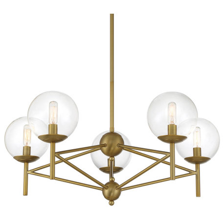 Minka Lavery 2795 Auresa 5 Light 29"W Vantage Chandelier - Soft Brass