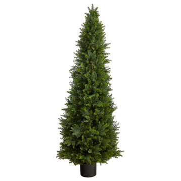 5.5' Cypress Cone Topiary Artificial Tree UV Resistant, Indoor/Outdoor