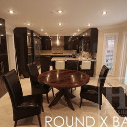 Round Reclaimed Wood Tables - Kitchen And Table Linens