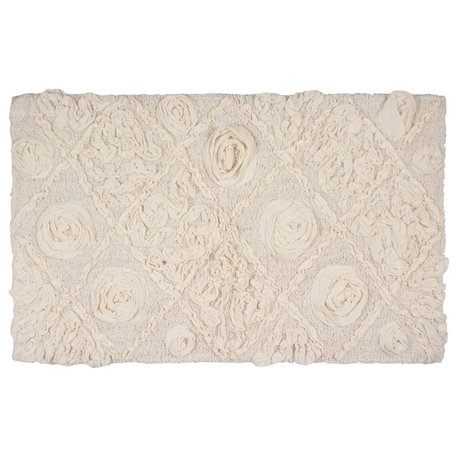 Modesto Bath Rug Bath Rug Set, Machine Wash, 24x40" Rectangle, Ivory