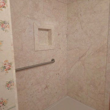 Flexstone shower and new vanity update
