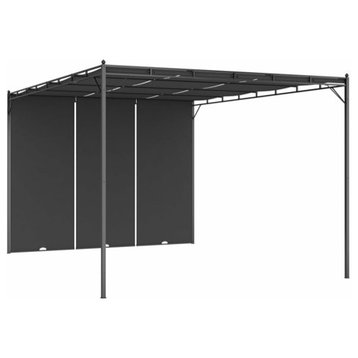 vidaXL Gazebo Outdoor Canopy Patio Pavilion Tent with Side Curtain Anthracite