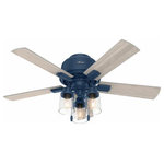 Hunter - Hunter 50326 Hartland, 44" Low Profile Ceiling Fan with Light Kit - The Hartland chandelier inspired ceiling fan's cleHartland 44 Inch Low Indigo Blue Light Gr *UL Approved: YES Energy Star Qualified: n/a ADA Certified: n/a  *Number of Lights: 3-*Wattage:3.5w LED bulb(s) *Bulb Included:Yes *Bulb Type:LED *Finish Type:Indigo Blue