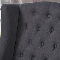 GDF Studio Adriana Tall Wingback Tufted Fabric Club Chair, Dark Charcoal