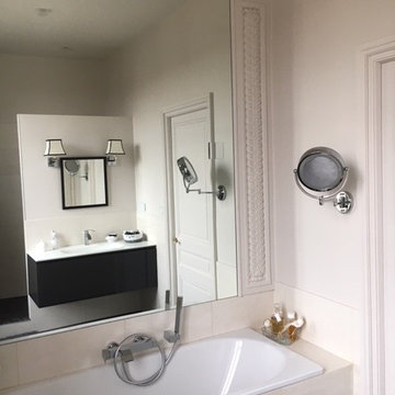 Décoration chambre parentale et salle de bain dans demeure ouest lyonnais