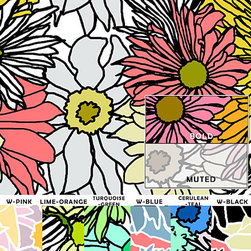 Casart Flower Power Bold Colorways - Wallpaper
