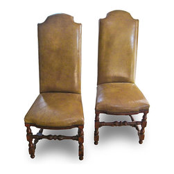 Century Furniture Co. - Pair Vintage Century Furniture Co. Leather Chairs - SOLD - Dining Chairs