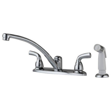 Delta Foundations Two Handle Kitchen Faucet With Spray, Chrome, B2410LF