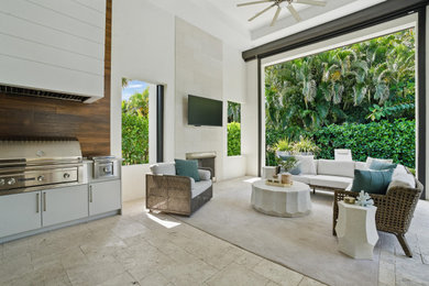 Patio - coastal patio idea in Miami