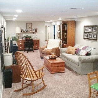 Shabby-chic style basement in Other.