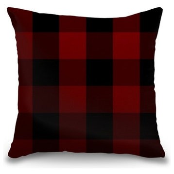 "Red Buffalo Plaid" Outdoor Pillow 16"x16"
