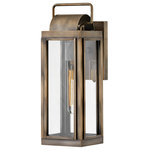 Hinkley - Hinkley Sag Harbor Medium Wall Mount Lantern, Burnished Bronze - Sag Harbor unites updated elements with time-tested details. A simple, clean cage anchors a knurled brass socket to forge an unforgettable mixed metal look. Durable, aluminum construction combines with clear glass panels to create a beacon of enduring style.