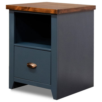 Legends Home Nantucket 22 inch 1-drawer file, Blue Denim and Whiskey