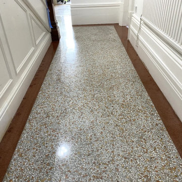 Terrazzo Floor Discovered under Hallway Carpet Restored in Neath