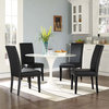 Modern Urban Living Dining Side Chair, Set of 4, Faux Vinyl Leather, Black