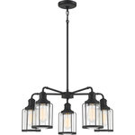 Quoizel - Quoizel Ludlow Five Light Chandelier LUD5026EK - Five Light Chandelier from Ludlow collection in Earth Black finish. Number of Bulbs 5. Max Wattage 100.00 . No bulbs included. Add an industrial feel to your home with the Ludlow collection. A simple silhouette combined with caged glass shades creates interest without sacrificing light projection. Finished in earth black, this collection is the perfect addition to any room. No UL Availability at this time.
