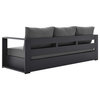 Lounge Sofa, Gray, Aluminum, Modern, Outdoor Patio Bistro Hospitality