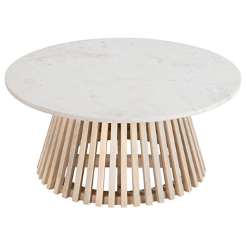 Bronson Coffee Table White and Natural