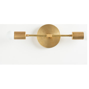 Modern Brass Vanity, Bathroom Light, Raw Brass