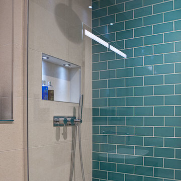 2-room project with statement tiling, Brighton: bathroom 2