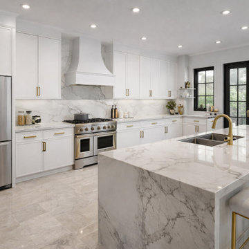Nacreous Shaker Slim Dove White Gallery| Kitchen Projects