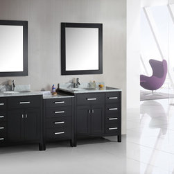 92 inch Transitional Double Sink Bathroom Vanity Espresso Finish - Bathroom Vanities And Sink Consoles