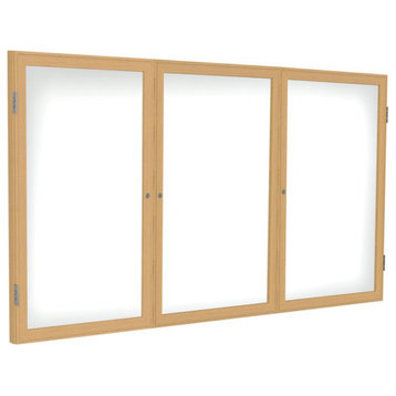 Ghent's Ceramic 48" x 72" 2 Door Enclosed Mag. Whiteboard in White