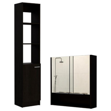 Home Square 2-Piece Set with Medicine Cabinet & 63" One Door Linen Cabinet