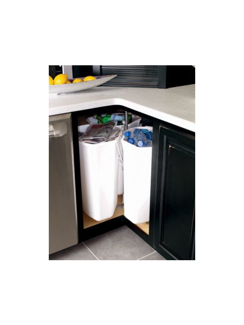 Rotating trash/recycling bins in the corner?