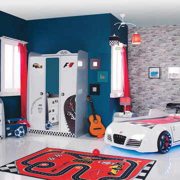 Turbo White Twin Car Bed
