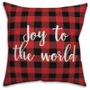 Joy To The World, Buffalo Check Plaid 18x18 Throw Pillow