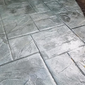 Smokey Blue Stamped Patio in Townhome