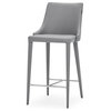 Jillian Gray Leatherette Counter Stool with Stainless Steel Base