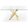 Modrest Pyrite Modern Glass and Gold Dining Table