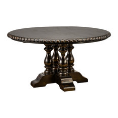 Antique Black 72 Inch Round Dining Table